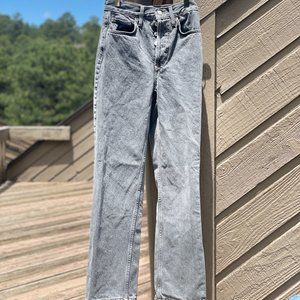 Topshop Gray High-Rise, Straight Leg Jeans NWOT